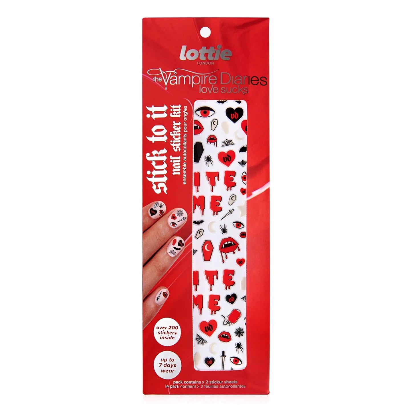 Lottie London x Vampire Diaries Love Sucks Nail Art Stickers, Stick To It