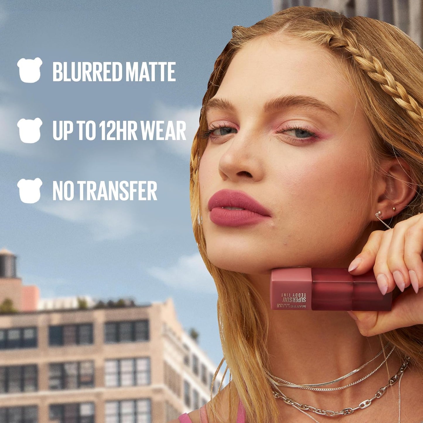 Maybelline Super Stay Teddy Tint Long Lasting Matte Lip Stain, 45 Pinky Promise