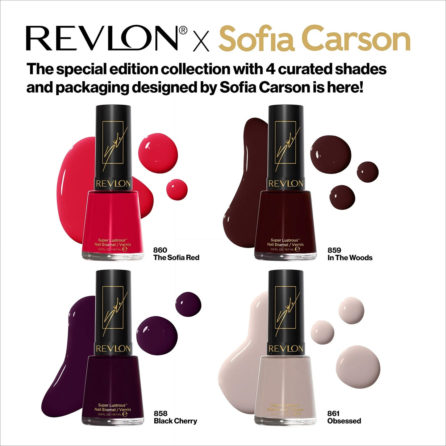 Revlon x Sofia Carson Super Lustrous Nail Enamel, 860 The Sofia Red