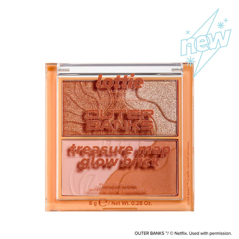 Lottie London x Outer Banks Treasure Map Glow Brick, Bronzing Face Powder, 0.28