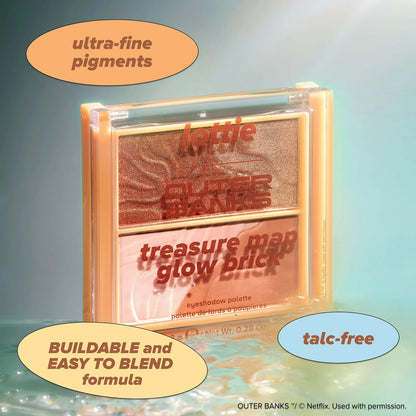 Lottie London x Outer Banks Treasure Map Glow Brick, Bronzing Face Powder, 0.28