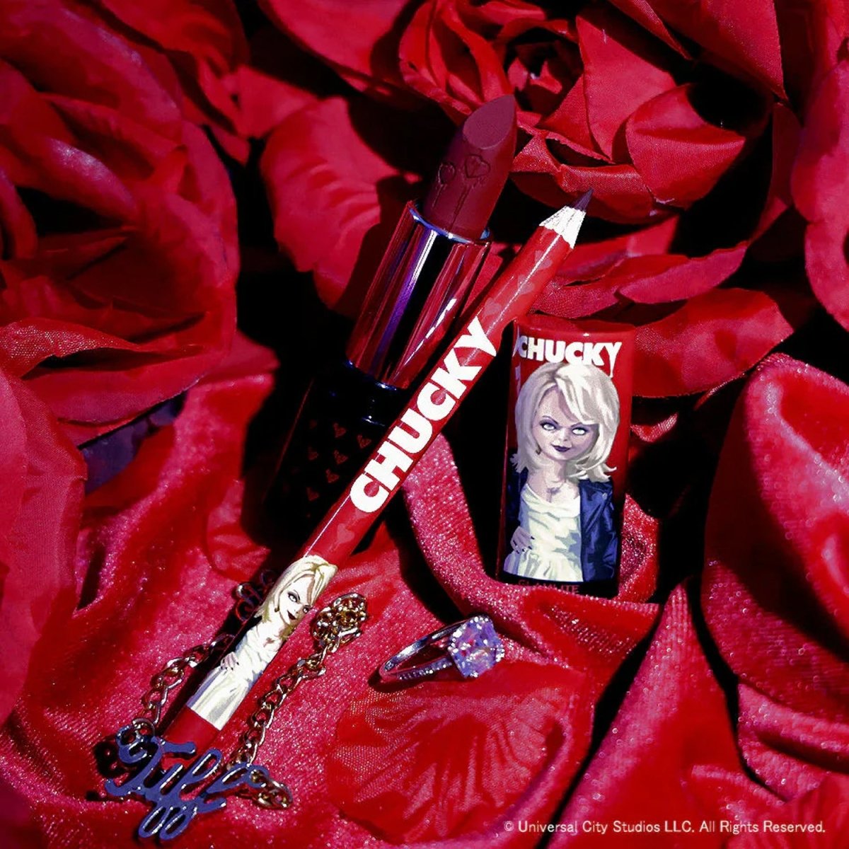 CHUCKY X GLAMLITE Tiff Lip Kit Dangerous Duo Lipstick and Lip Liner - A1 Great Deals - Glamlite - 850016909152
