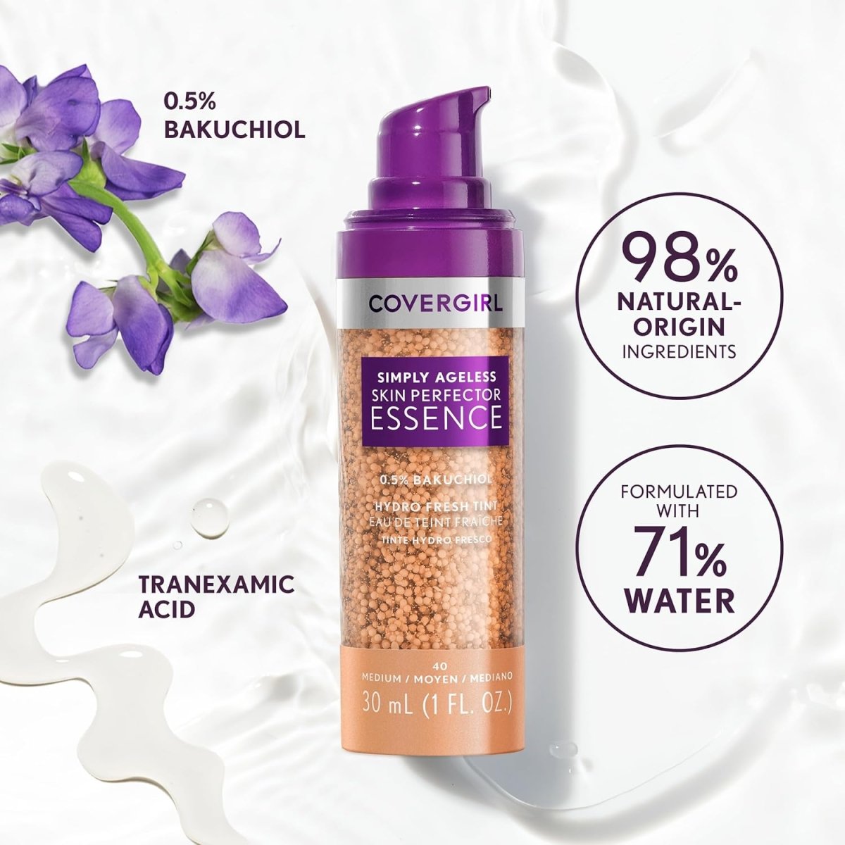 COVERGIRL Simply Ageless Skin Perfector Essence Vegan Foundation - A1 Great Deals - COVERGIRL - 3616304842511