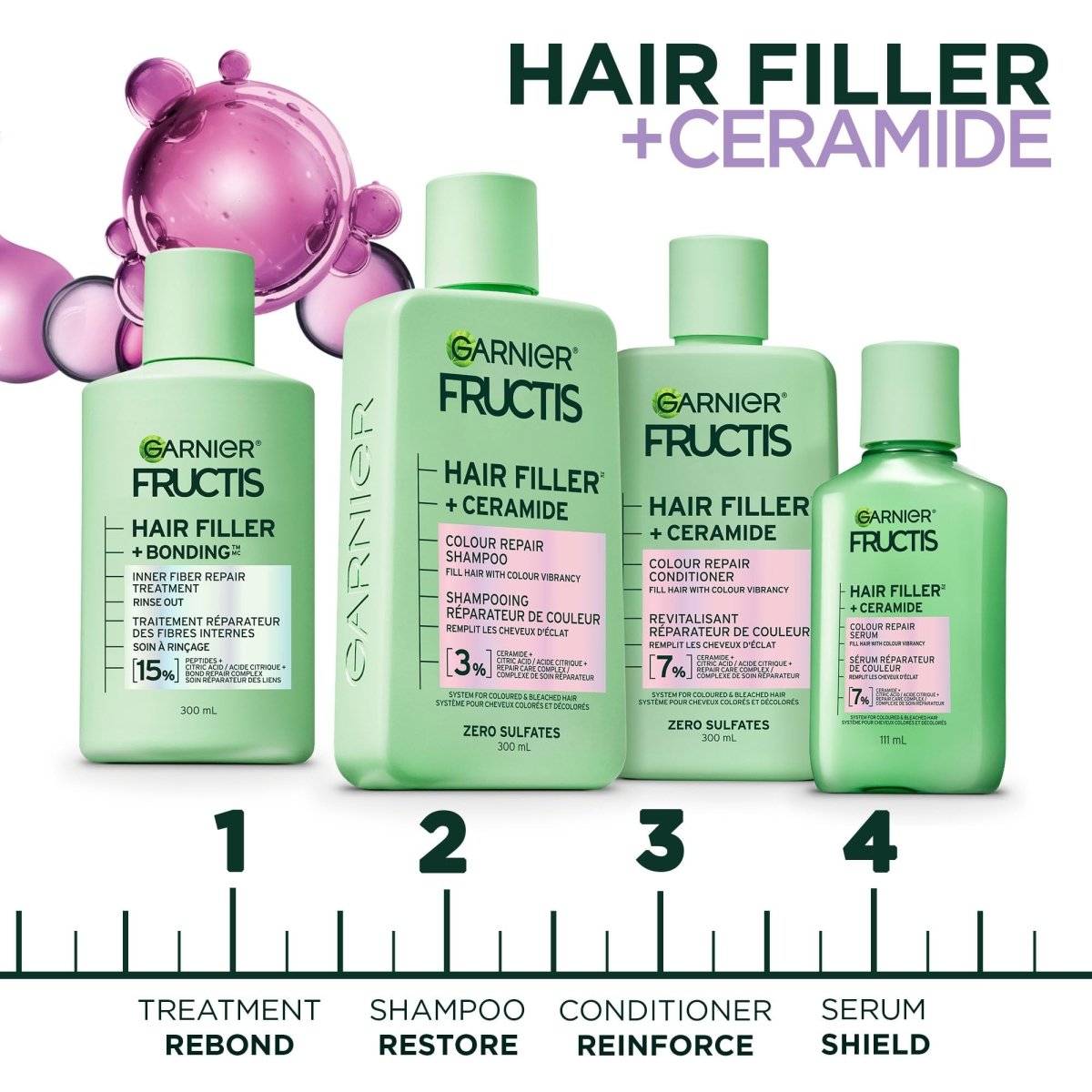 Garnier Fructis Hair Filler Ceramide Color Repair Conditioner, 10.1 oz - A1 Great Deals - Garnier - 603084083008