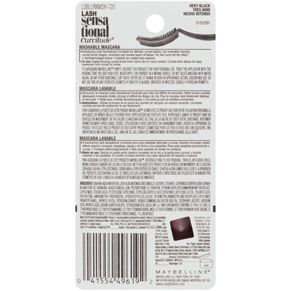 Maybelline New York Lash Sensational Curvitude Washable Mascara, 720 Very Black, 0.33 fl. oz. - A1 Great Deals - Maybelline New York - 041554496192