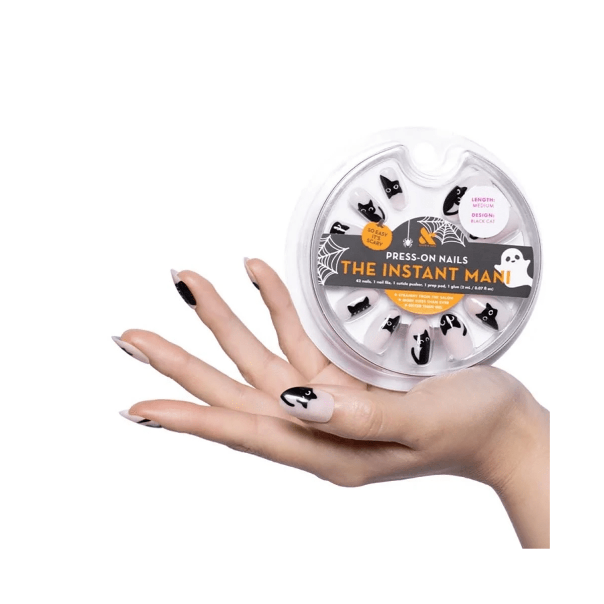Olive & June Instant Mani Halloween Press - on Nails, Black Cat - A1 Great Deals - Olive & June - 810116249565