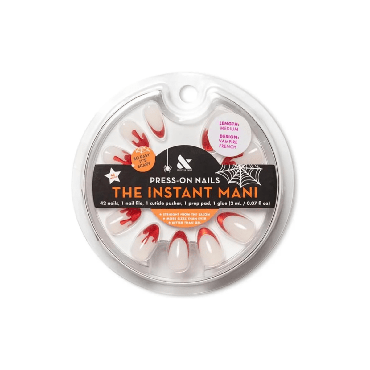 Olive & June Instant Mani Halloween Press - on Nails, Vampire French - A1 Great Deals - Olive & June - 810116242498