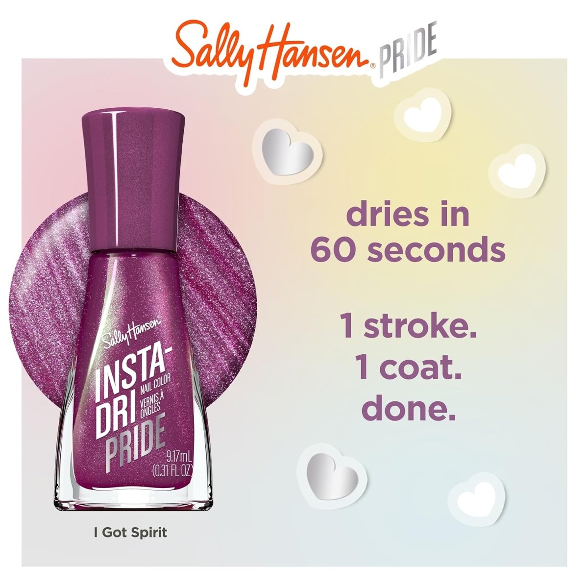 Sally Hansen Insta - Dri x PRIDE Collection Nail Polish, 763 I Got Spirit - A1 Great Deals - Sally Hansen - 3616305212566