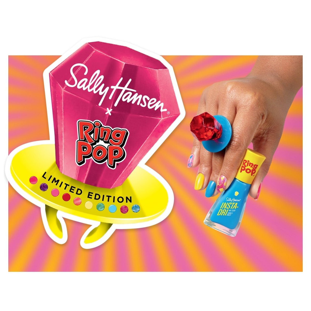 Sally Hansen Insta - Dri x Ring Pop Collection Nail Polish, 744 Strawvery Fun, 0.31 fl oz - A1 Great Deals - Sally Hansen - 3616305501875