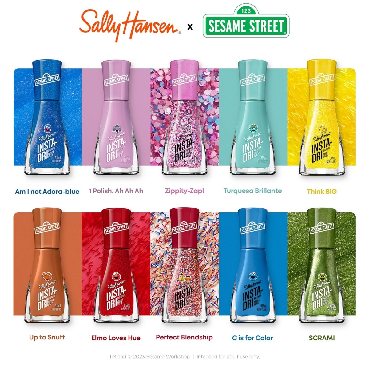 Sally Hansen Insta - Dri x Sesame Street Collection Nail Polish, 132 C is for Color - A1 Great Deals - Sally Hansen - 3616304842504