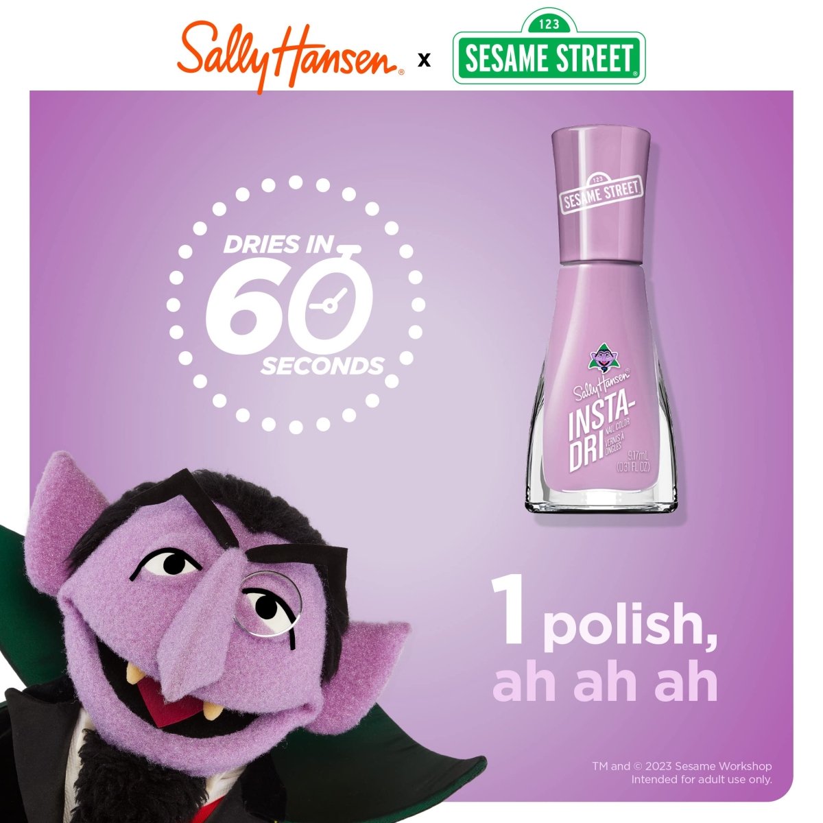 Sally Hansen Insta - Dri x Sesame Street Collection Nail Polish, 133 SCRAM! - A1 Great Deals - Sally Hansen - 3616304842627