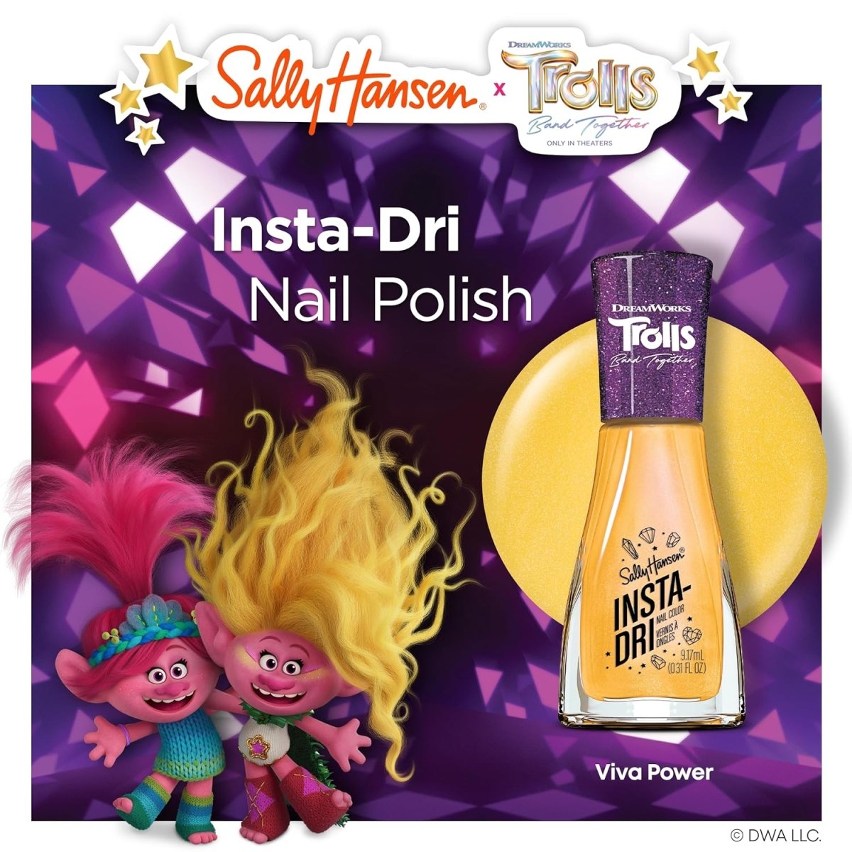 Sally Hansen Insta - Dri x Trolls Collection Nail Polish, 135 Viva Power - A1 Great Deals - Sally Hansen - 3616305157294