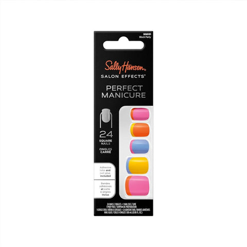 Sally Hansen Salon Effects Perfect Manicure Press on Nails Kit, SQ031 Block Party - A1 Great Deals - Sally Hansen - 3616304012327