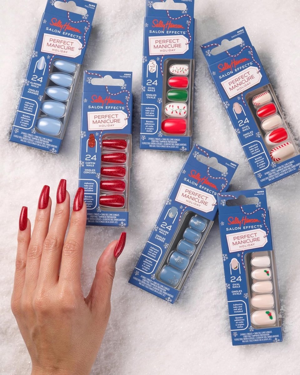 Sally Hansen Salon Effects Perfect Manicure Press on Nails Kit, SQ911 Snow - mance - A1 Great Deals - Sally Hansen - 3616305512758