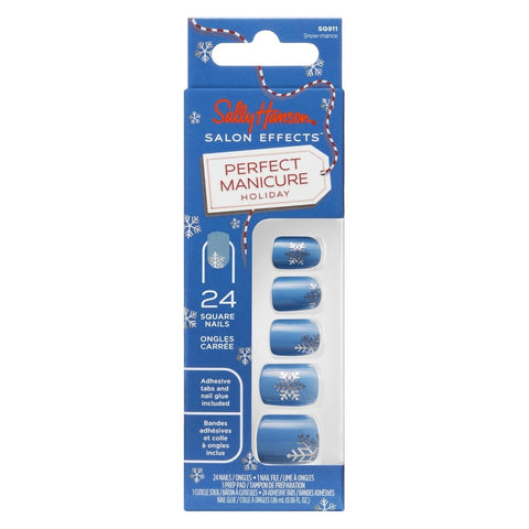 Sally Hansen Salon Effects Perfect Manicure Press on Nails Kit, SQ911 Snow - mance - A1 Great Deals - Sally Hansen - 3616305512758