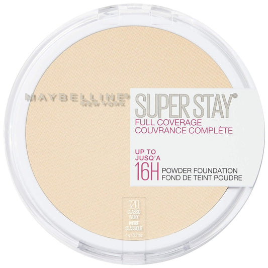 Maybelline Super Stay Full Coverage Powder Foundation Makeup,120 CLASSIC IVORY, 1 Count, 0.21 Ounce - A1 Great Deals - Maybelline New York - ‎ 041554562835