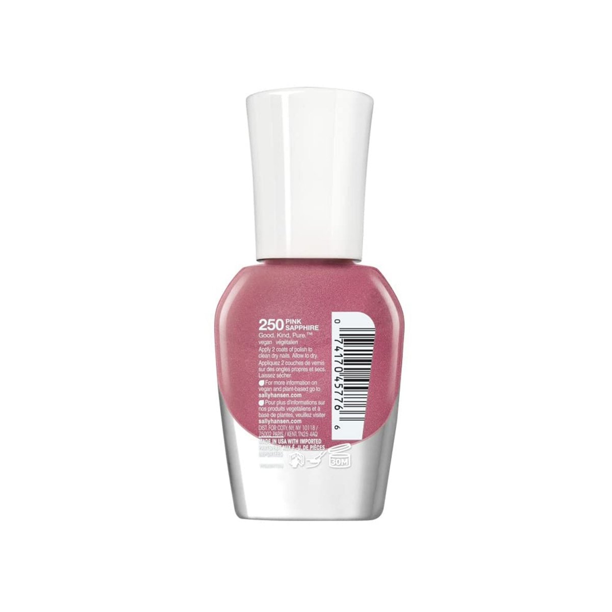 Sally Hansen Good. Kind. Pure Vegan Nail Color, 250 Pink Sapphire, 0.33 fl oz - A1 Great Deals - Sally Hansen - 074170457766