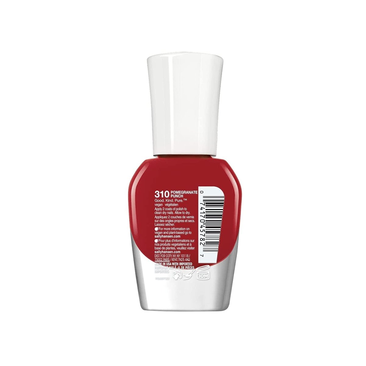 Sally Hansen Good. Kind. Pure Vegan Nail Color, 310 Pomegranate Punch, 0.33 fl oz - A1 Great Deals - Sally Hansen - 074170457827