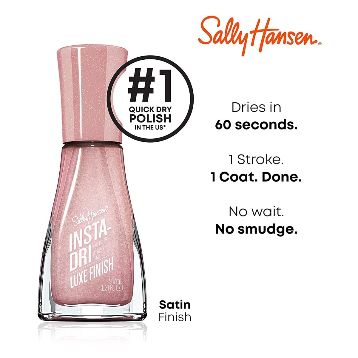 Sally Hansen Insta - Dri Nail Polish x Luxe Finish Collection, Triple Thread, 0.31 fl oz - A1 Great Deals - Sally Hansen - 3616303401375