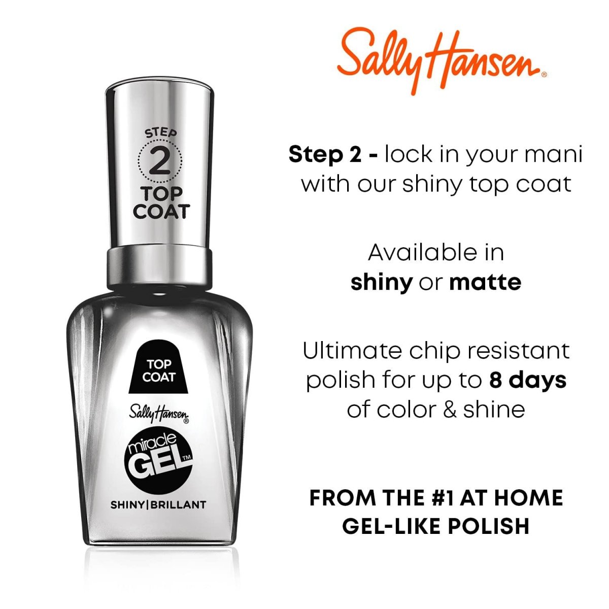Sally Hansen Miracle Gel Nail Polish, 102 Matte Top Coat, 0.50 fl oz - A1 Great Deals - Sally Hansen - 074170459425