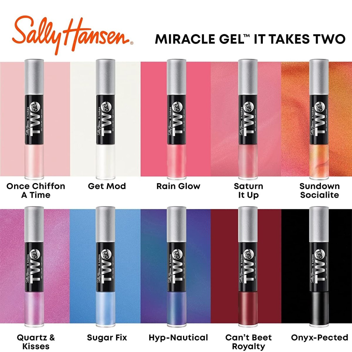 Sally Hansen Miracle Gel Nail Polish It Takes Two, 950 Quartz & Kisses, 2 x 0.12 fl oz - A1 Great Deals - Sally Hansen - 074170470932